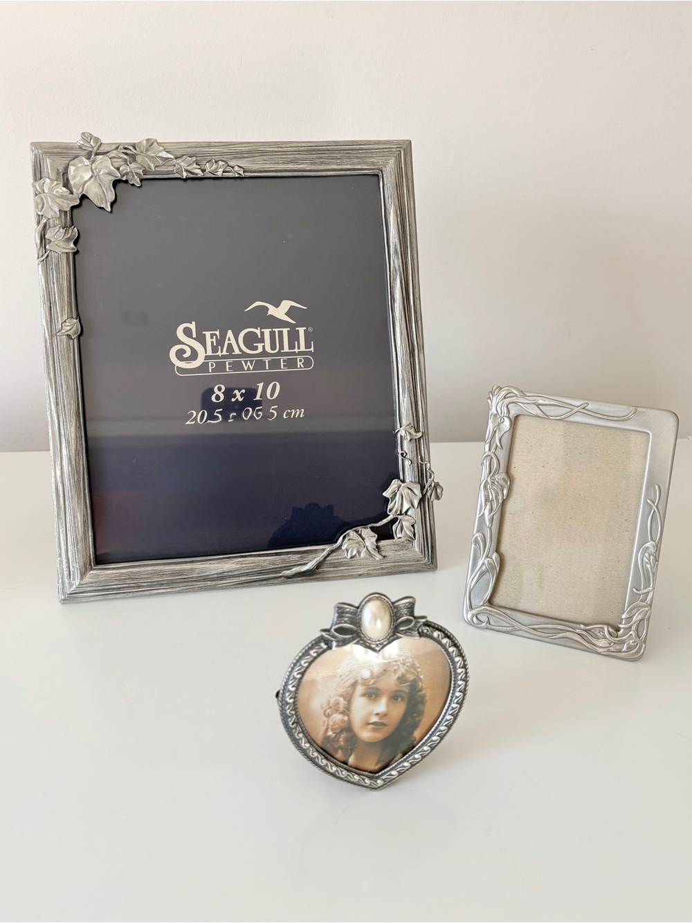 Pewter Picture Frame Bundle Art Nouveau SEAGULL Etain Zinn Canada Selwin Pewter